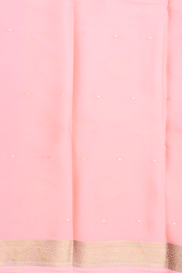 Mysore Silk Saree In Scarlet Red With Zari Buttis