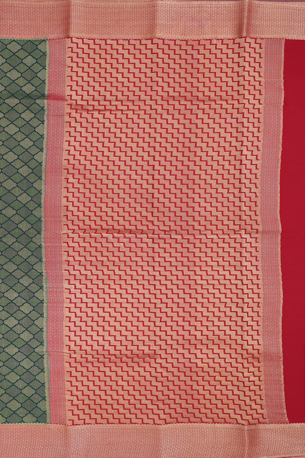 Mysore Silk Saree In Dark Green With Brocade Design