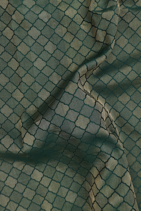 Mysore Silk Saree In Dark Green With Brocade Design