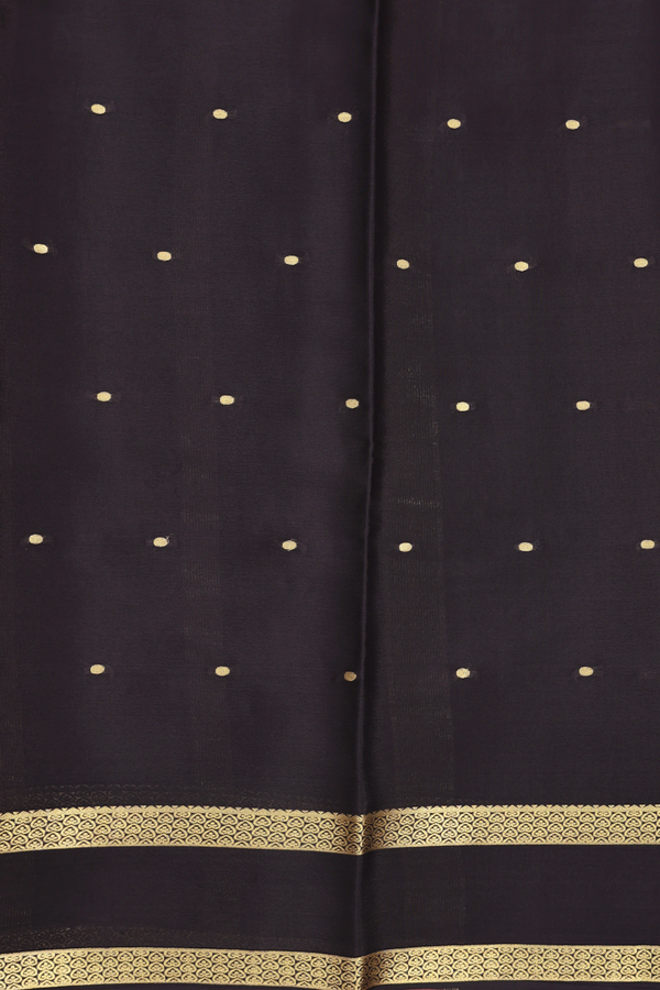 Mysore Silk Saree In Dark Pink With Zari Buttas