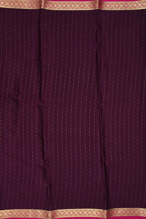 Mysore Silk Saree In Plum Purple With Zari Buttis