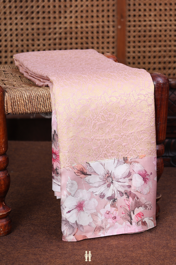 Mysore Silk Saree In Dusty Rose With Brocade Design