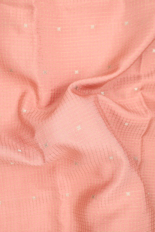 Mysore Silk Saree In Dusty Rose With Checks Design