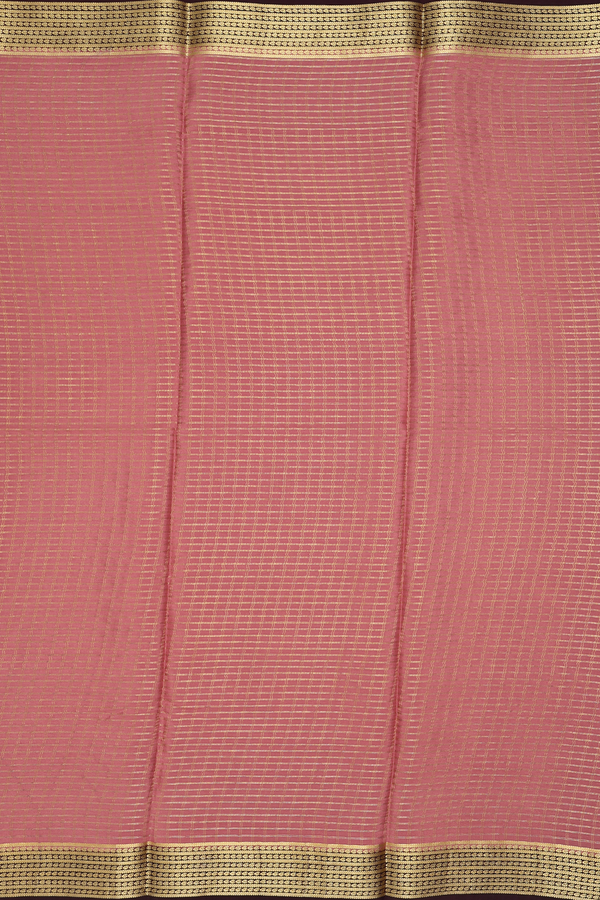 Mysore Silk Saree In Earthy Brown With Checks Design