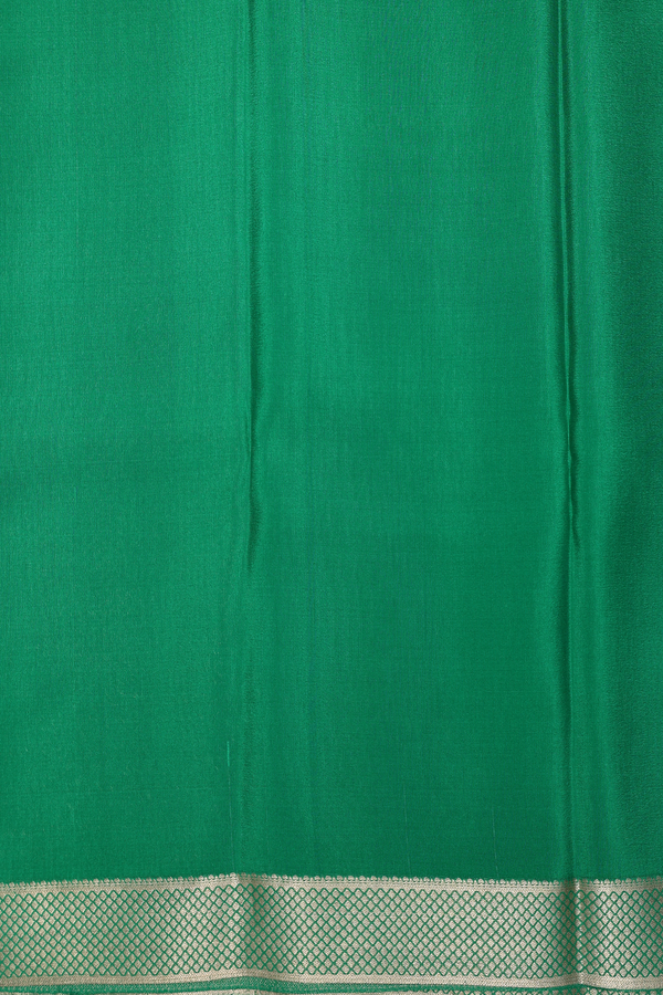Mysore Silk Saree In Emerald Green With Brocade Design