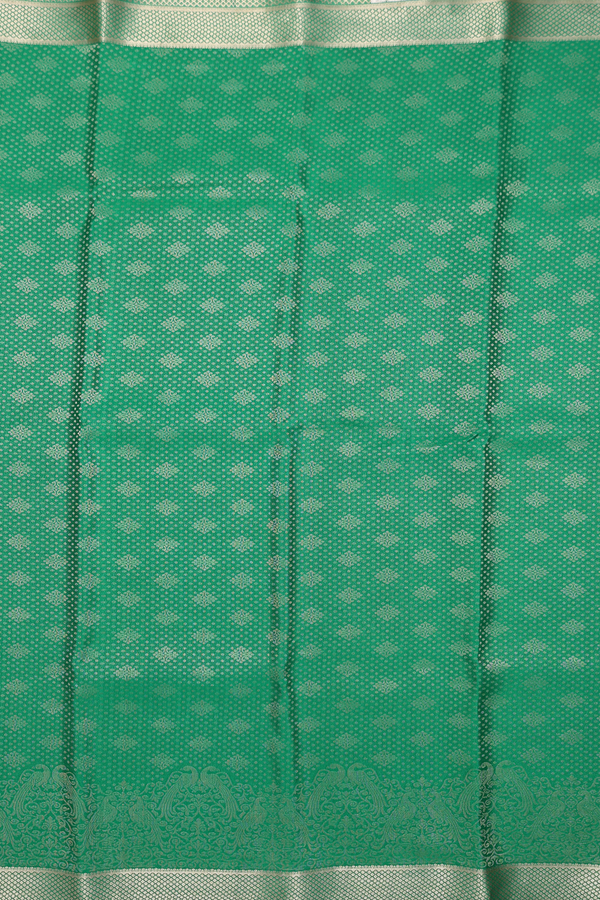 Mysore Silk Saree In Emerald Green With Brocade Design
