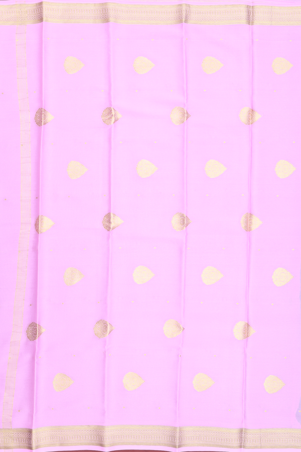 Mysore Silk Saree In Emerald Green With Zari Buttis