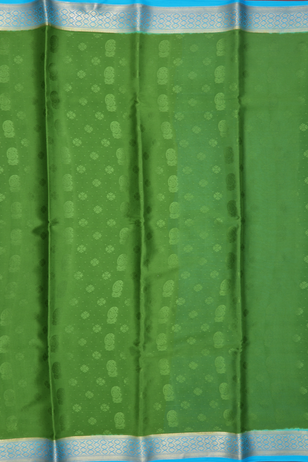 Mysore Silk Saree In Fern Green With Paisley Buttas