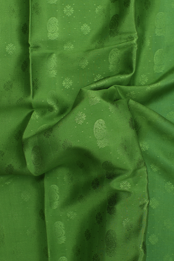 Mysore Silk Saree In Fern Green With Paisley Buttas