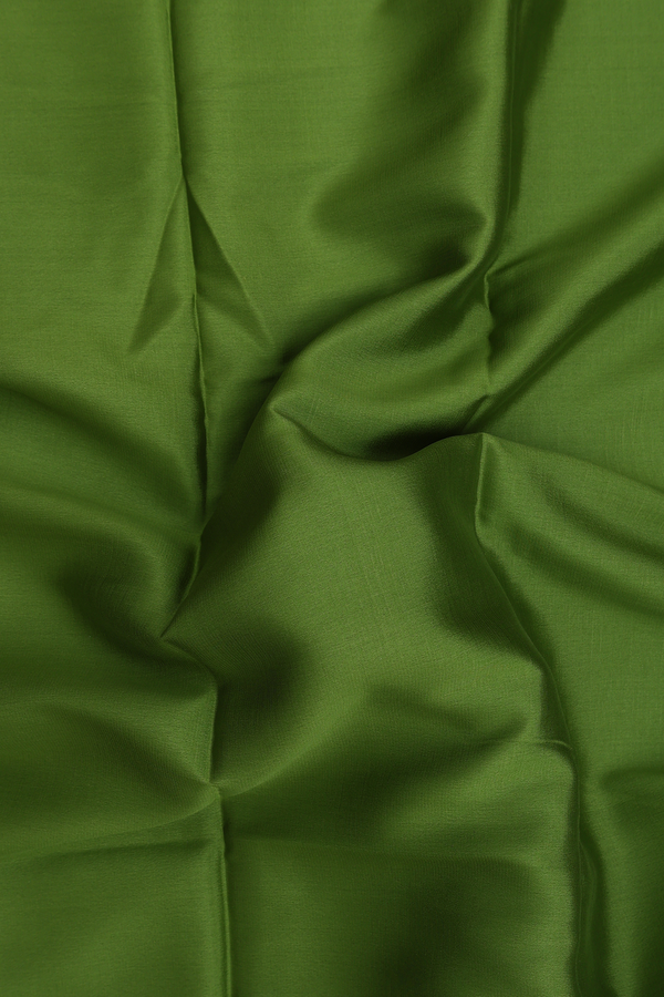 Mysore Silk Saree In Fern Green With Peacock Border
