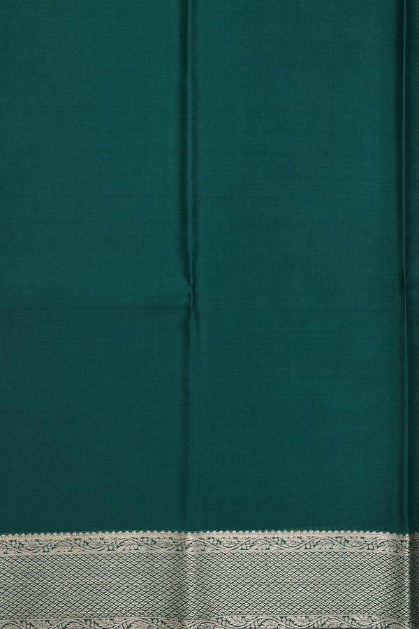 Mysore Silk Saree In Forest Green With Brocade Design