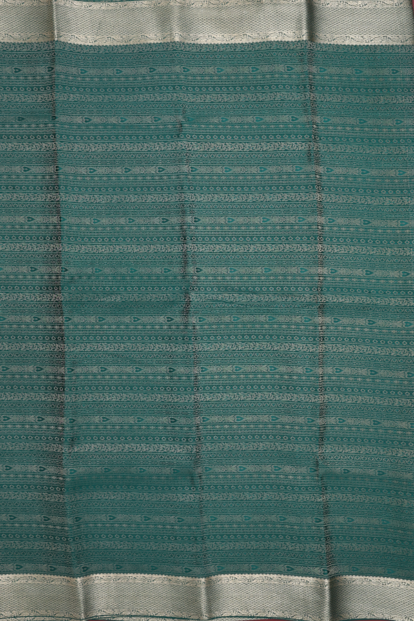 Mysore Silk Saree In Forest Green With Brocade Design