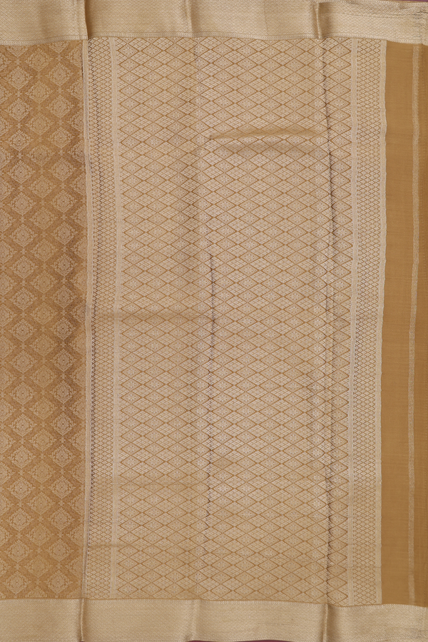 Mysore Silk Saree In Golden Brown With Brocade Design