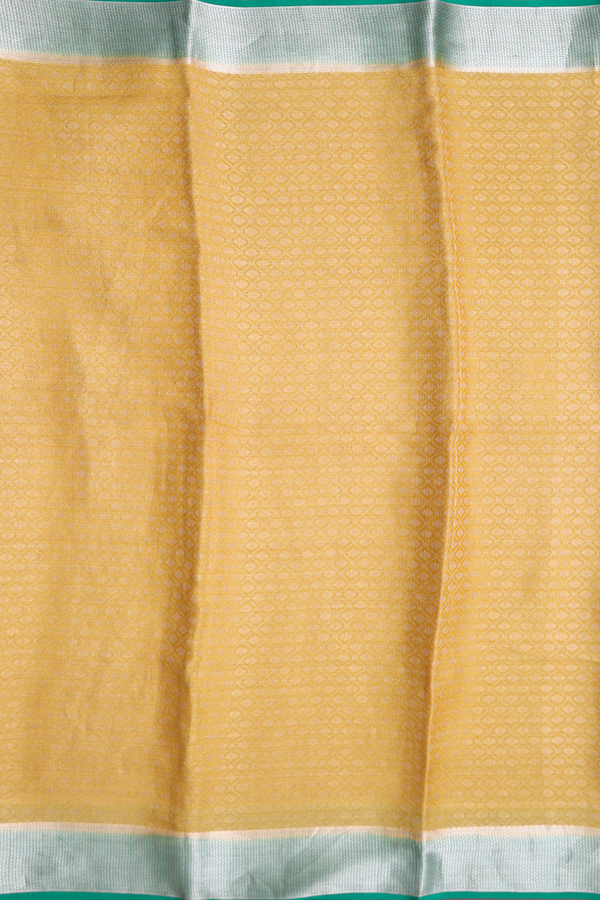 Mysore Silk Saree In Golden Yellow With Ogee Design