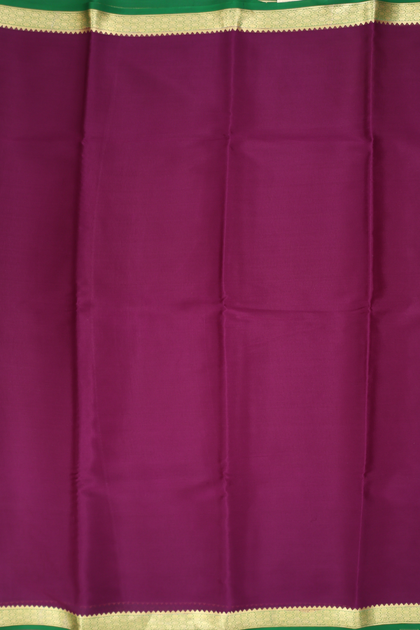 Mysore Silk Saree In Grape Purple With Contrast Border