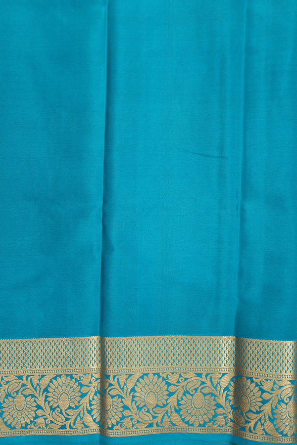 Mysore Silk Saree In Grape Purple With Floral Buttas