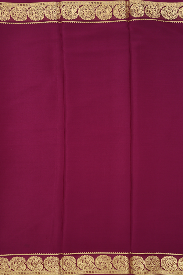 Mysore Silk Saree In Grape Purple With Paisley Border