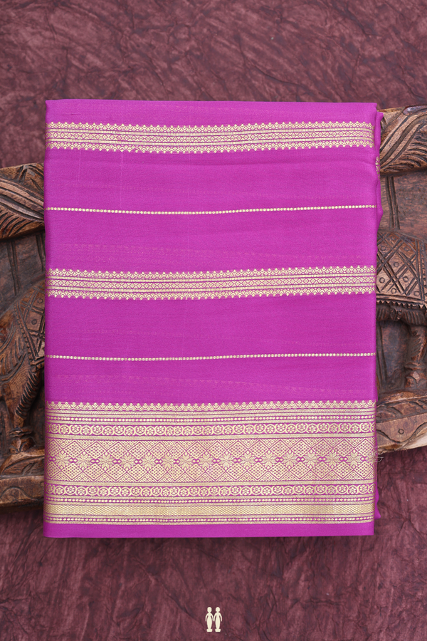 Mysore Silk Saree In Grape Purple With Stripes Design