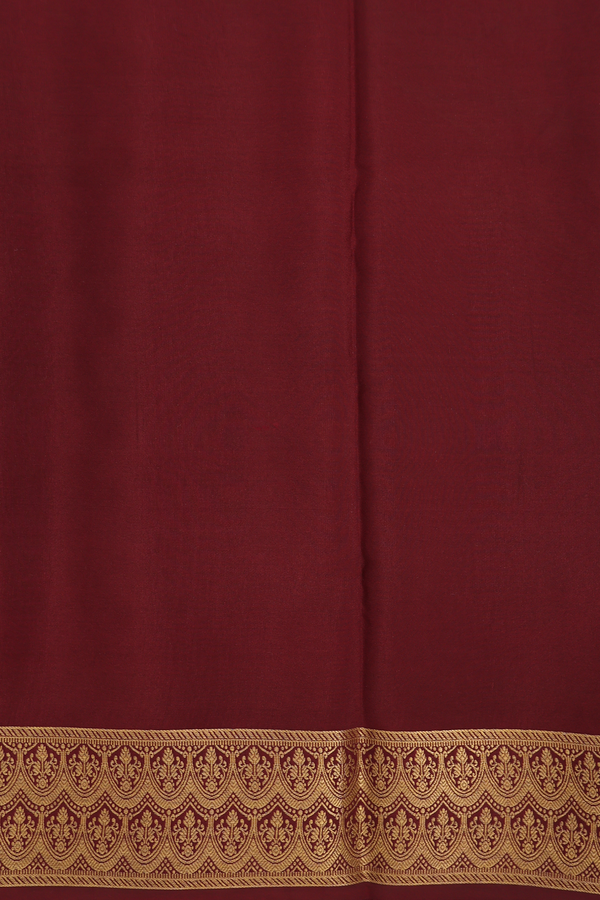 Mysore Silk Saree In Green And Brown With Half And Half