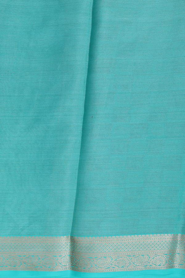 Mysore Silk Saree In Green Tissue With Zari Buttas
