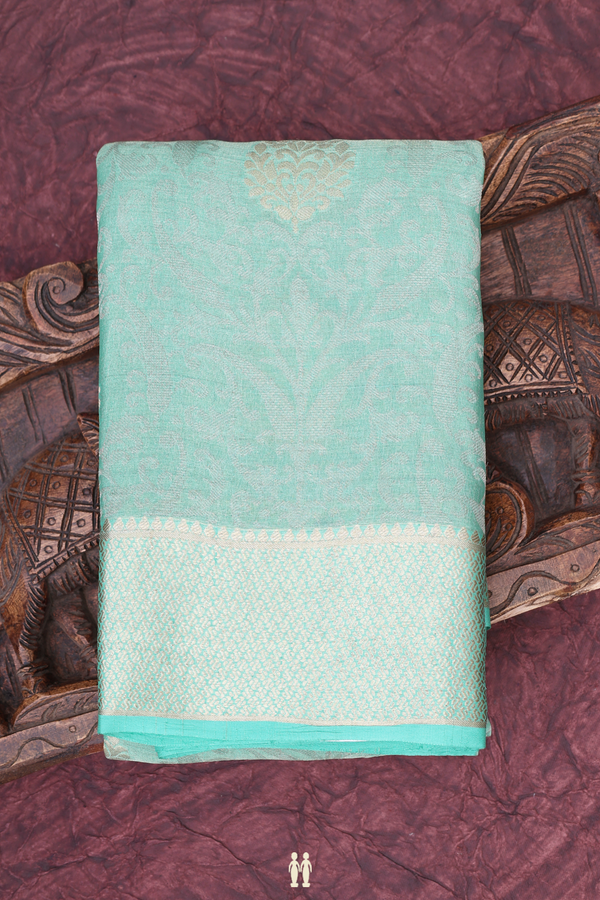Mysore Silk Saree In Green With Allover Design