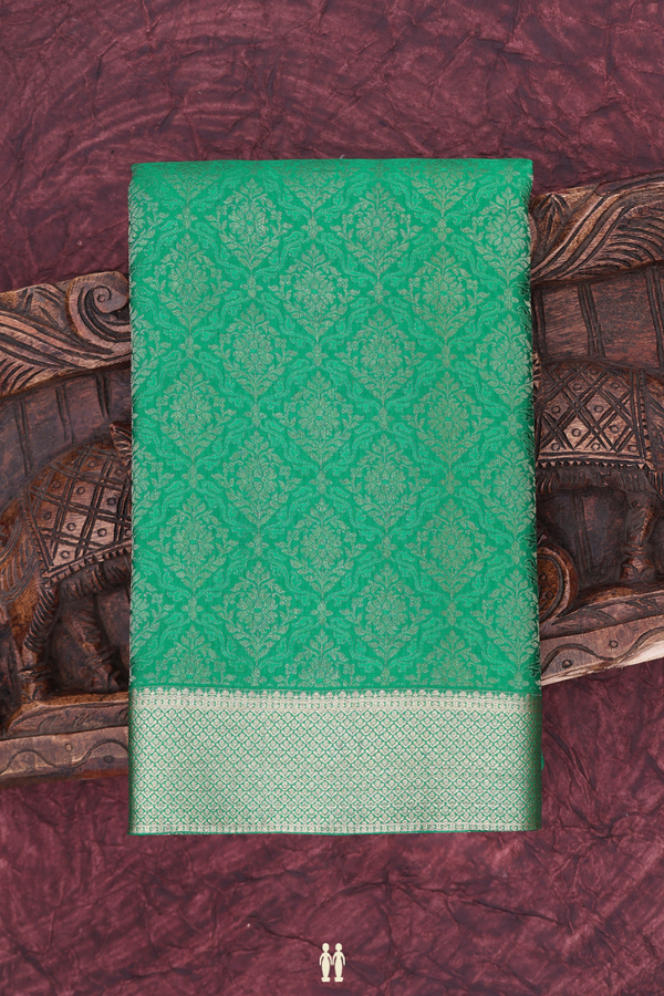 Mysore Silk Saree In Green With Brocade Design