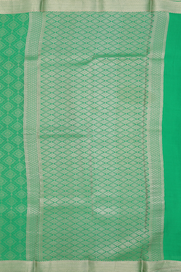 Mysore Silk Saree In Green With Brocade Design