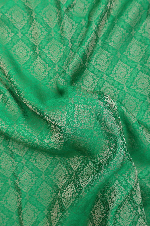 Mysore Silk Saree In Green With Brocade Design