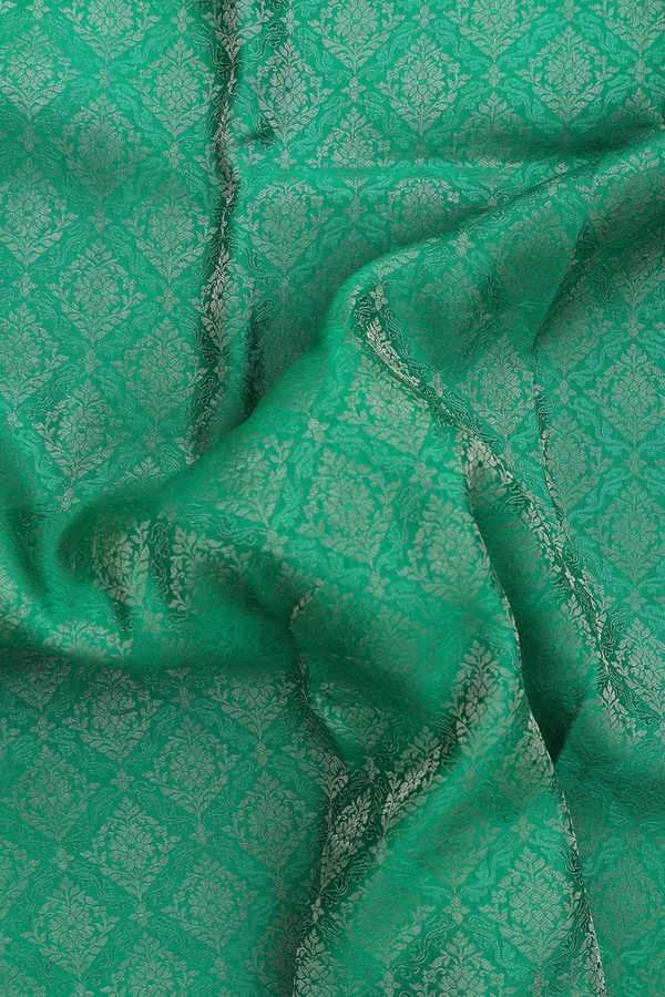 Mysore Silk Saree In Green With Brocade Design
