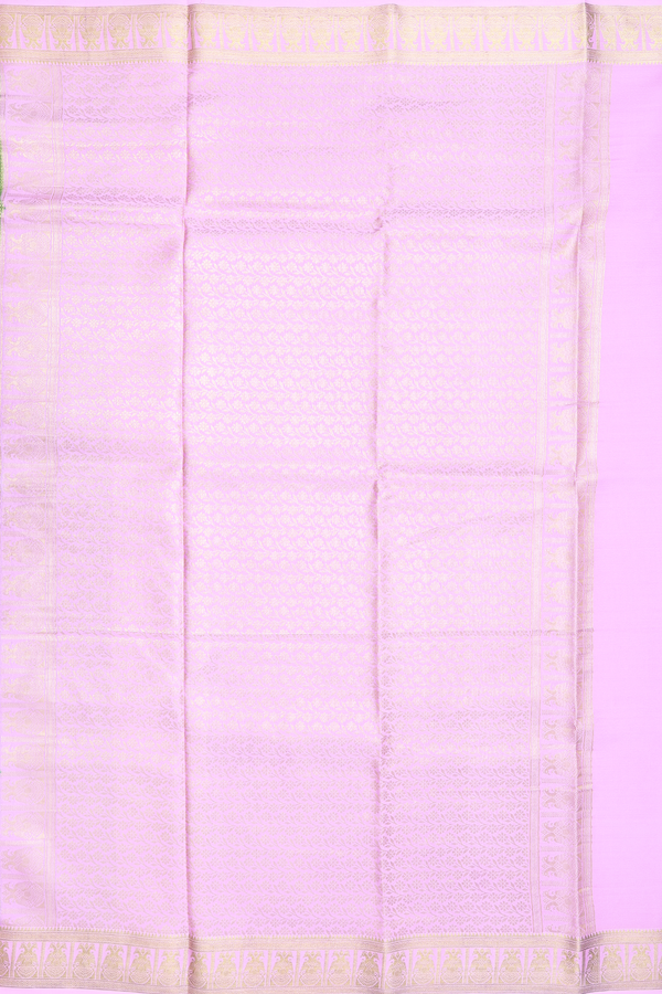 Mysore Silk Saree In Green With Contrast Border