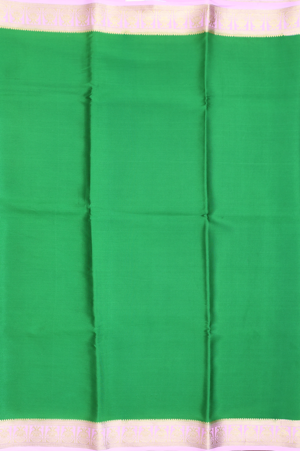Mysore Silk Saree In Green With Contrast Border