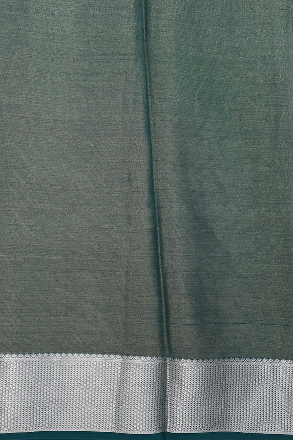 Mysore Silk Saree In Green With Floral Design