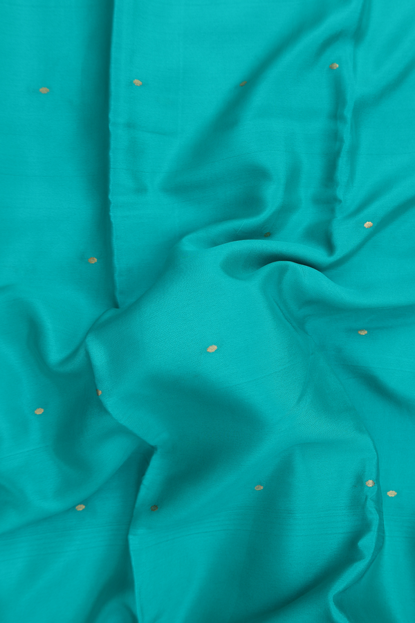Mysore Silk Saree In Green With Zari Buttis