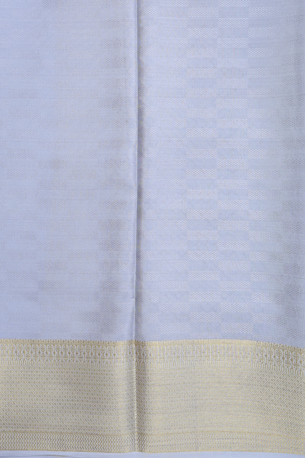 Mysore Silk Saree In Grey With Stripes Design