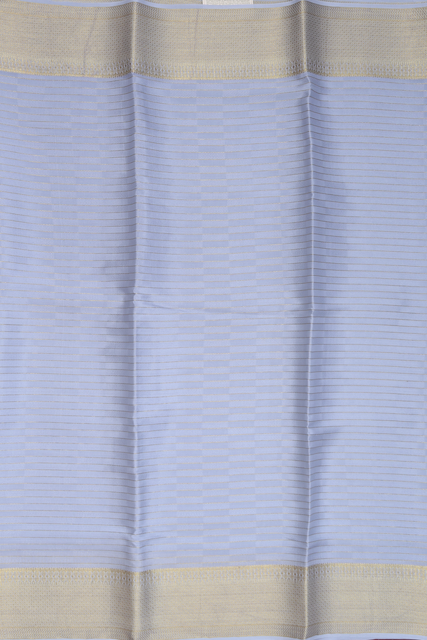 Mysore Silk Saree In Grey With Stripes Design