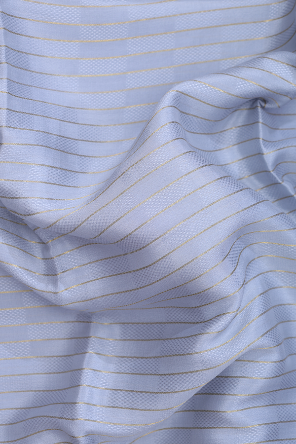 Mysore Silk Saree In Grey With Stripes Design