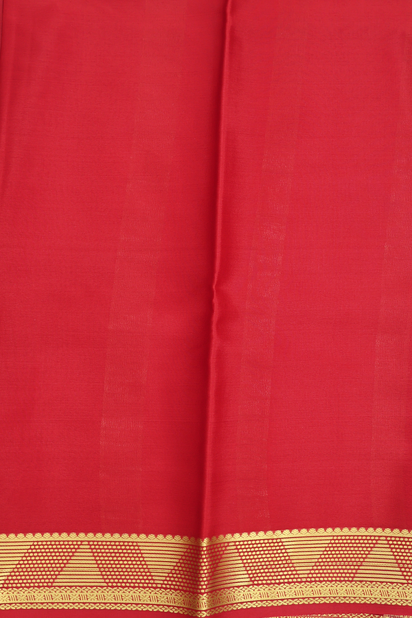 Mysore Silk Saree In Greyish Blue With Zari Border