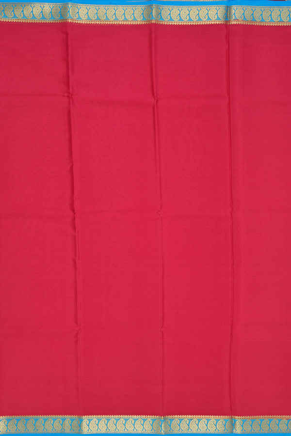 Mysore Silk Saree In Hot Pink With Paisley Border