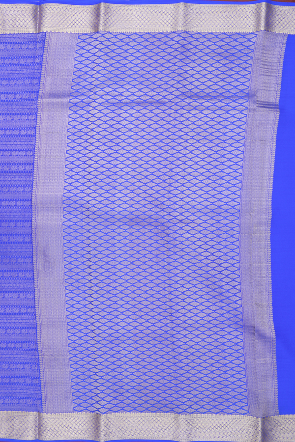 Mysore Silk Saree In Indigo Blue With Brocade Design