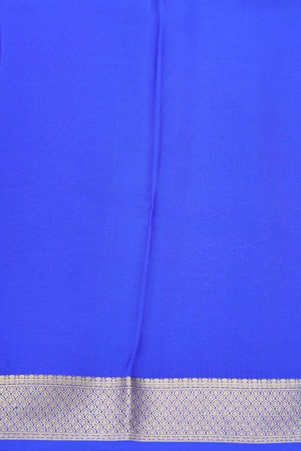Mysore Silk Saree In Indigo Blue With Brocade Design
