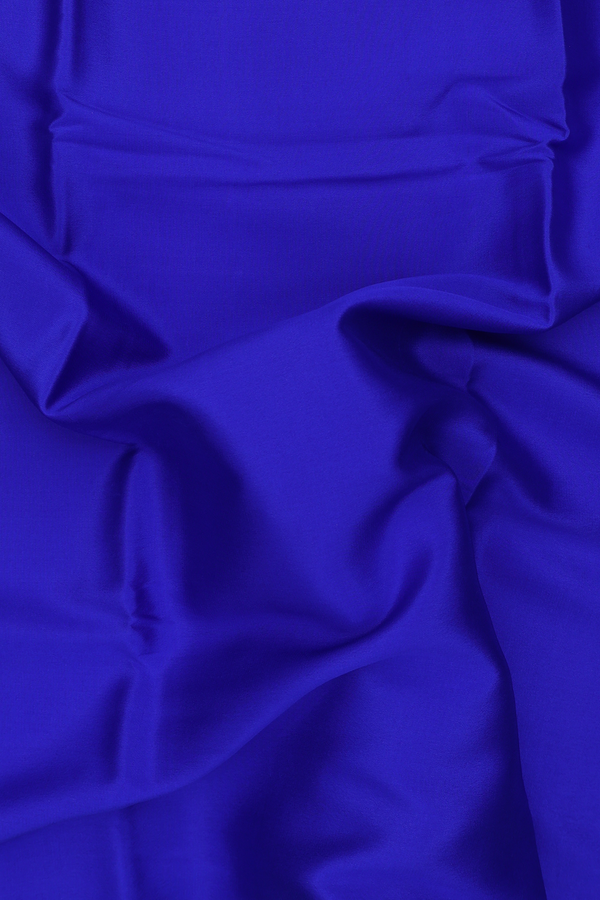 Mysore Silk Saree In Plain Indigo Blue With Paisley Border