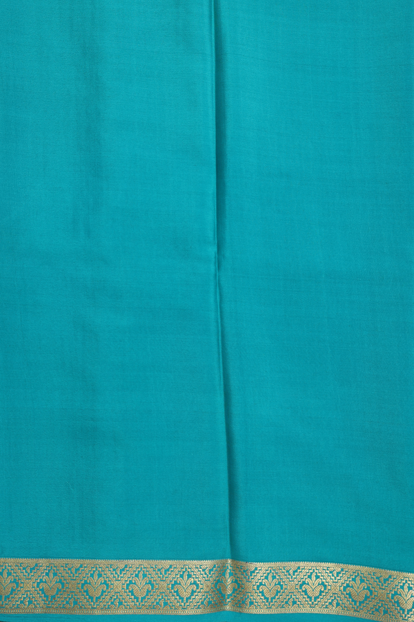 Mysore Silk Saree In Indigo Blue With Stripes Design