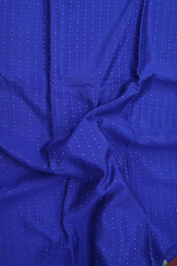 Mysore Silk Saree In Indigo Blue With Stripes Design