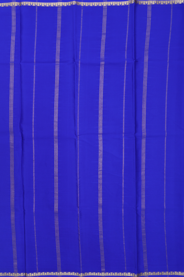 Mysore Silk Saree In Indigo Blue With Zari Border