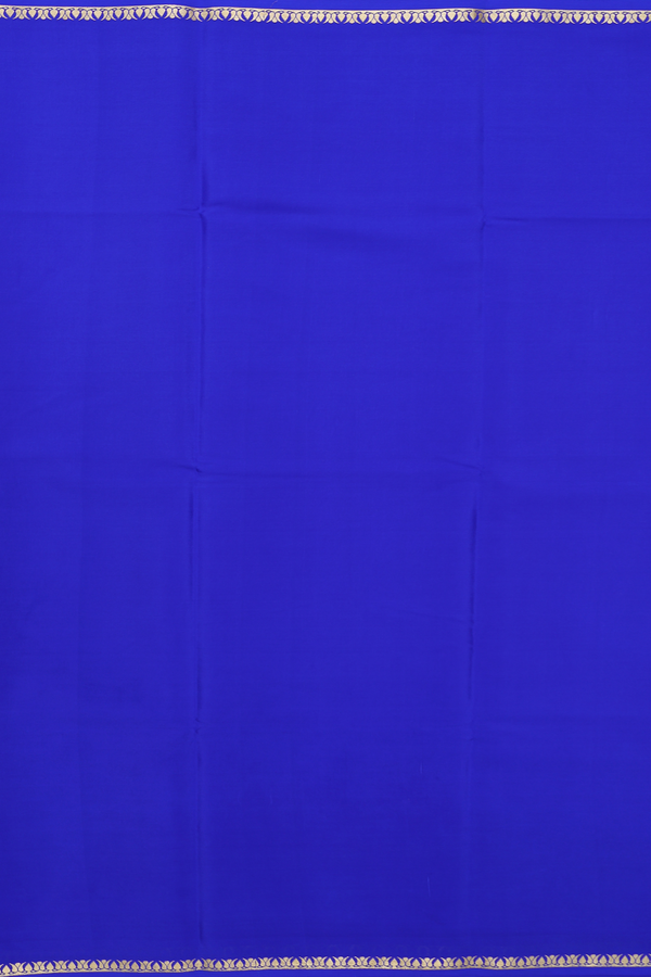 Mysore Silk Saree In Indigo Blue With Zari Border