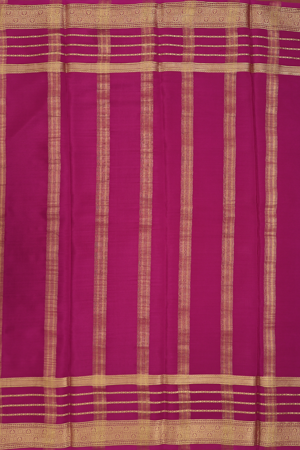 Mysore Silk Saree In Jade Green With Stripes Design