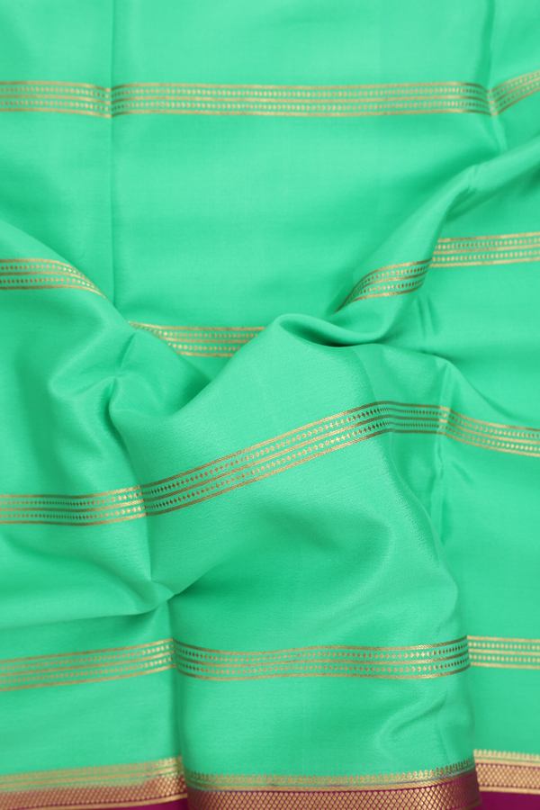 Mysore Silk Saree In Jade Green With Stripes Design