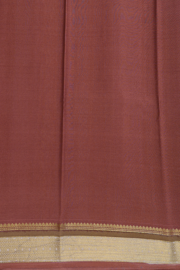 Mysore Silk Saree In Khaki With Self Checks Design