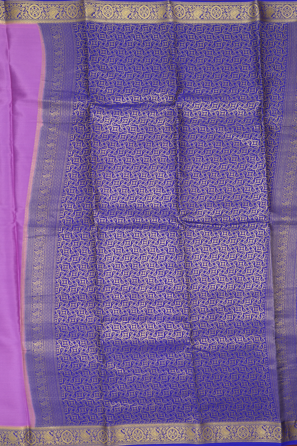 Mysore Silk Saree In Lavender With Contrast Border
