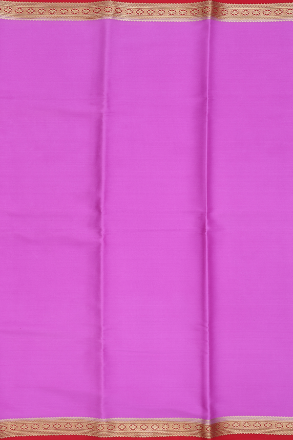 Mysore Silk Saree In Orchid Purple With Contrast Border